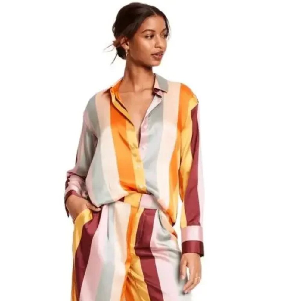 Fe Noel X Target Vertical Stripe Print Wide Leg P… - image 1